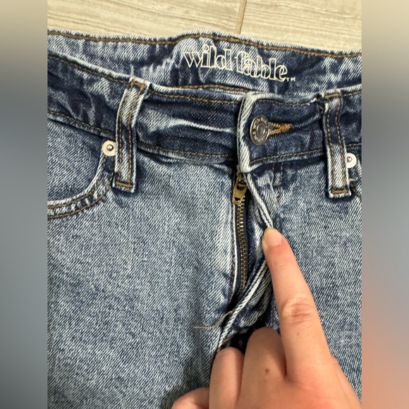 Wild Fable High Rise Acid Wash Cotton Denim Blue Jean Shorts- Size 6 - Picture 4 of 8